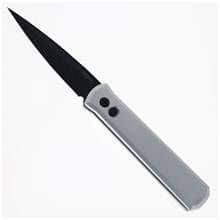 Pro-Tech Godfather Automatic Knife – Silver Aluminum Handle, Black 154CM Blade (921-SILVER)