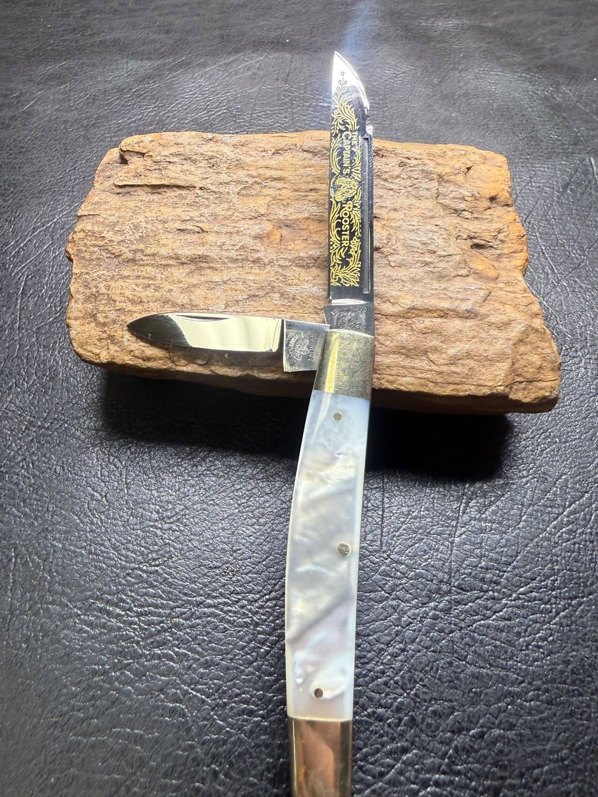Fight'n Rooster "The Captain's Rooster" 2-Blade Pearl Jack Knife - Solingen, Germany