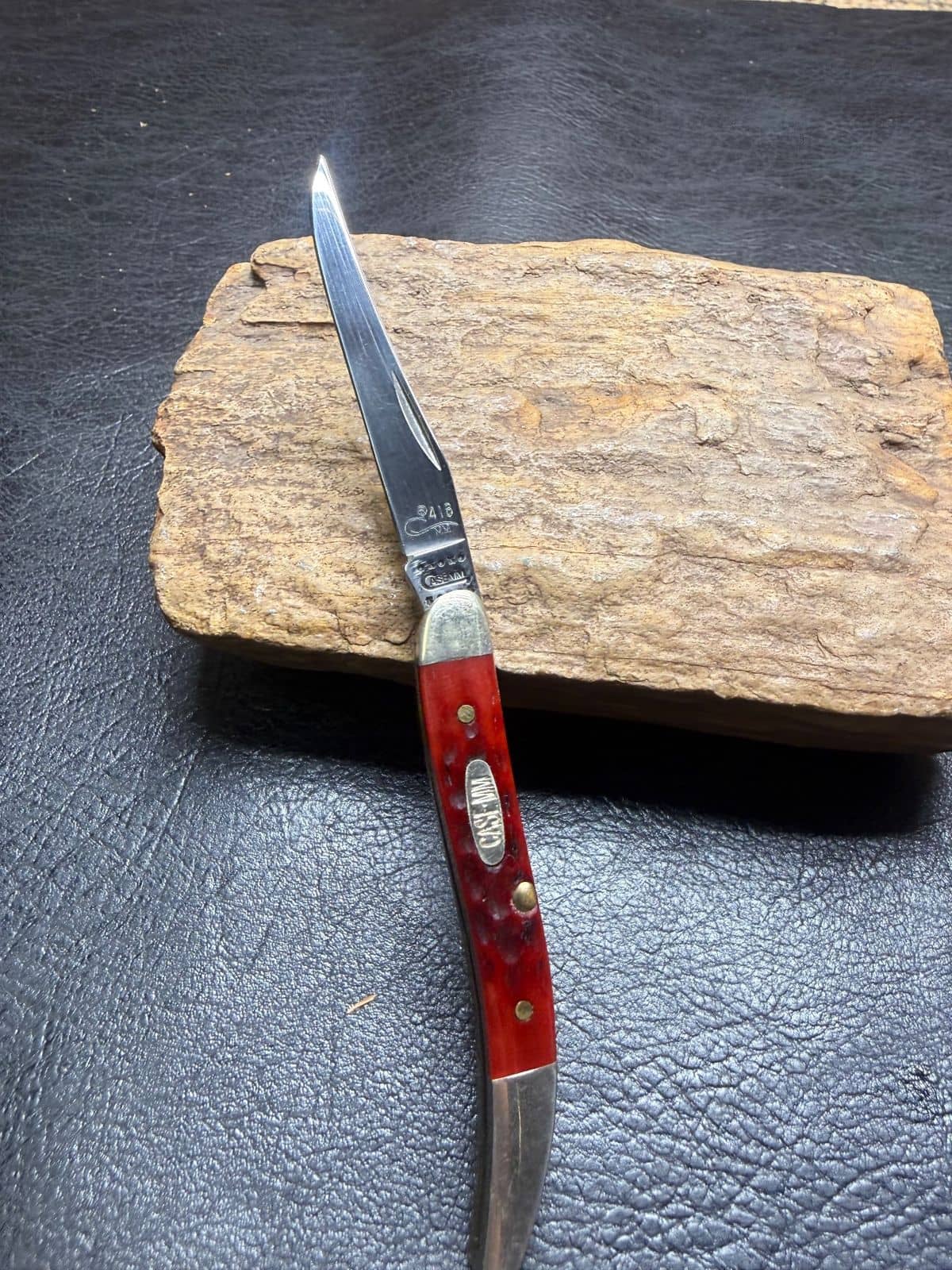 Case XX Small Texas Toothpick - Red Jigged Bone, "MM" Special Edition