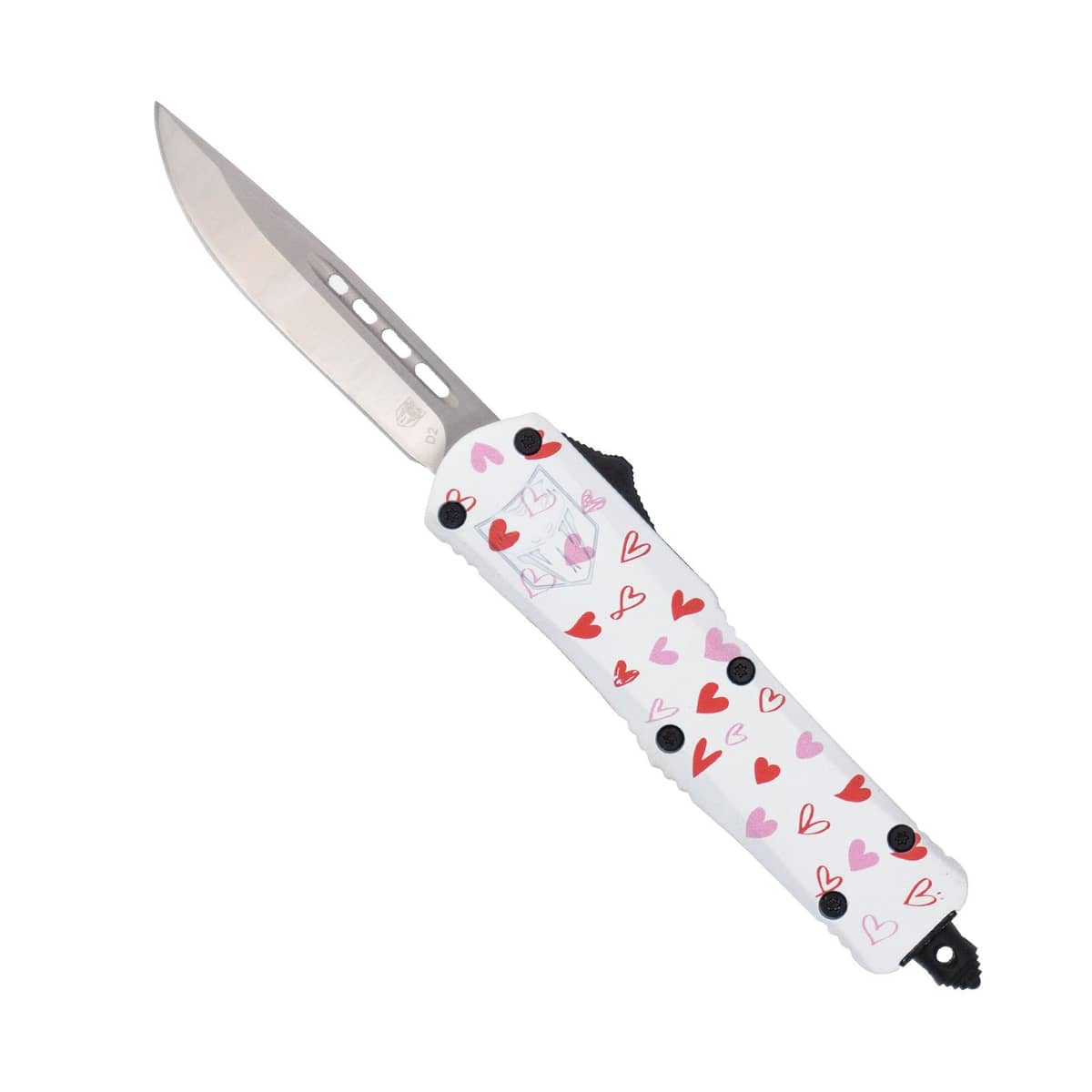 CobraTec Small FS-3 OTF White Love Warrior Cerakote D2 Drop Point