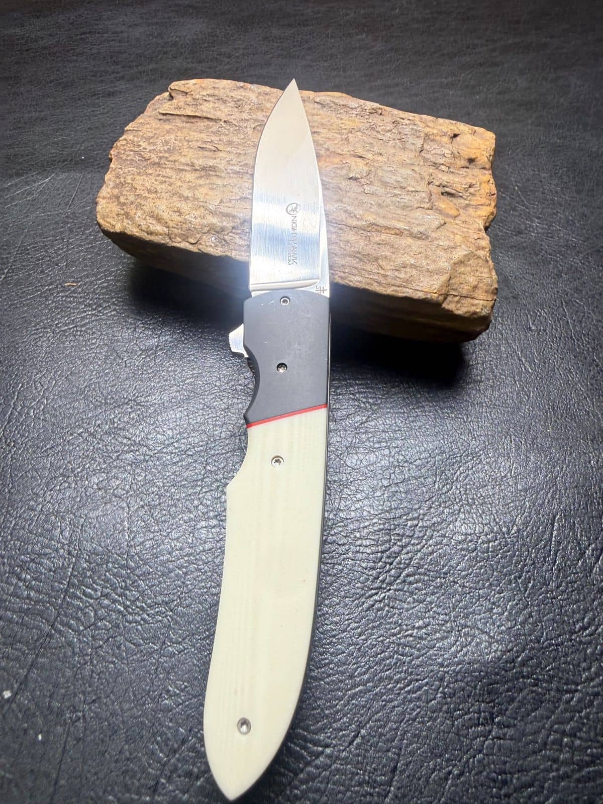 Nighthawk Custom / Jason Clark 3" Model 8 Flipper Ivory G10 K207 - Pre-Owned