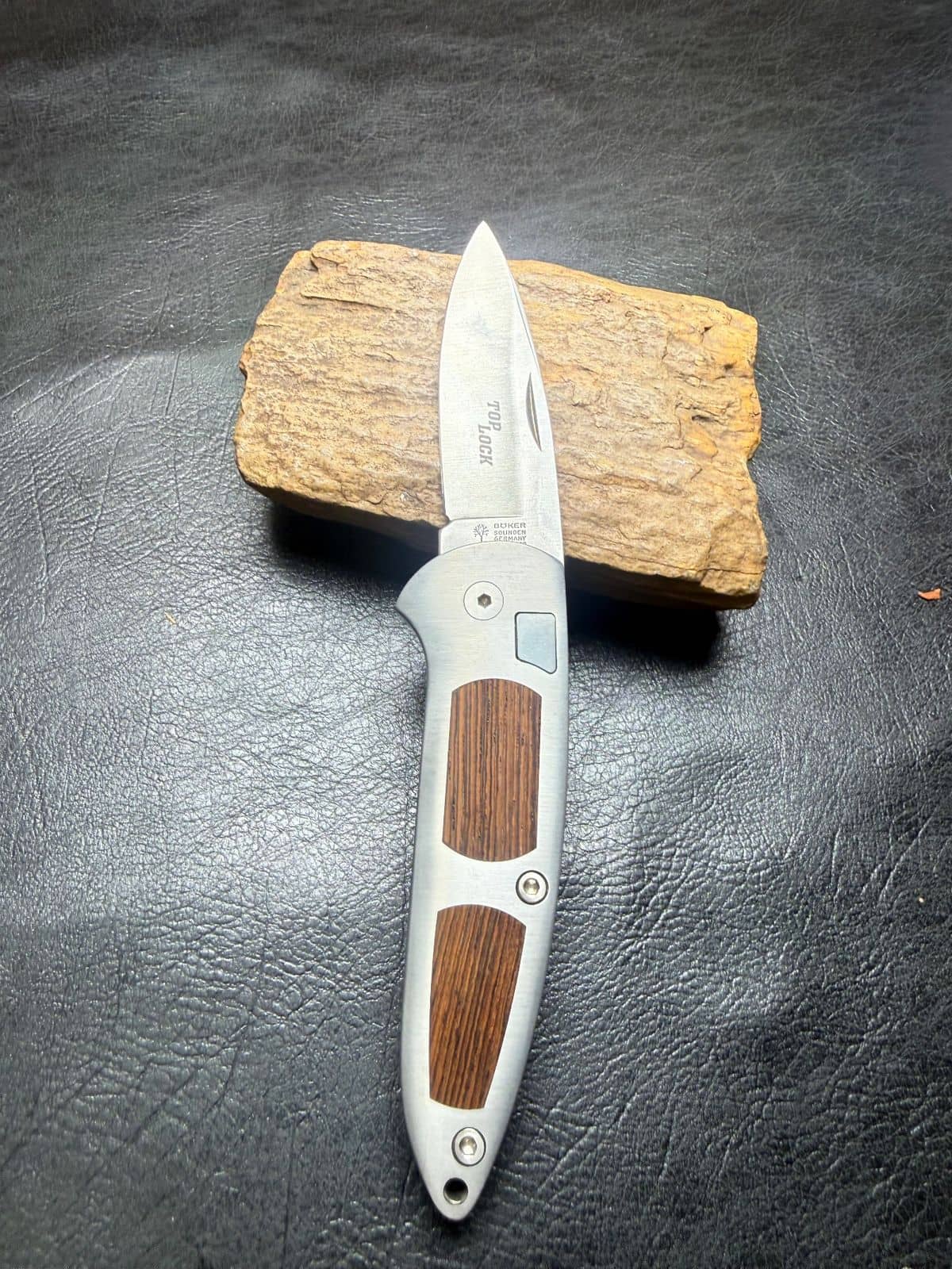 Böker Top-Lock II Stainless & Wood Folding Knife – Solingen, Germany