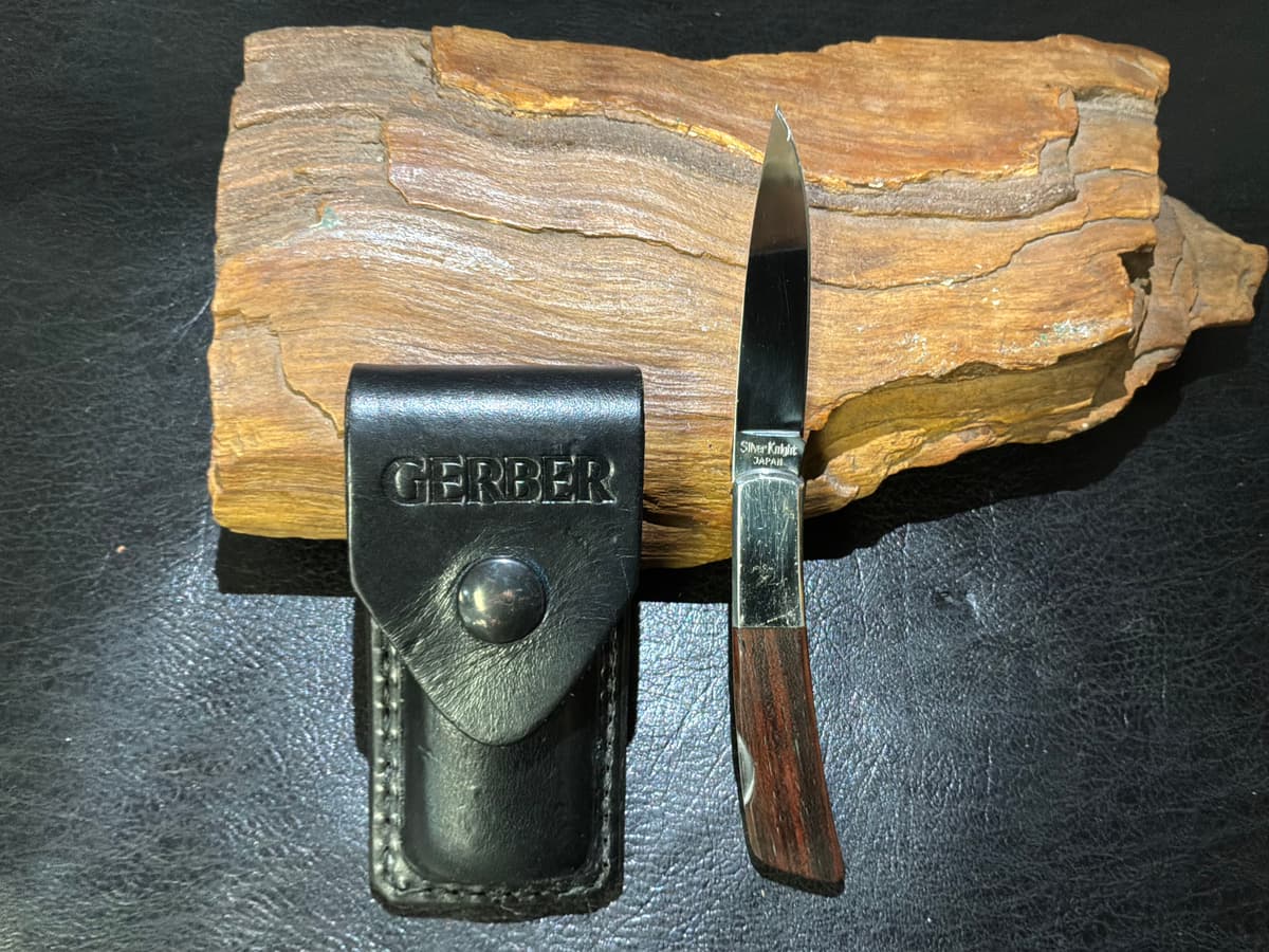 Gerber silver knight wood handle