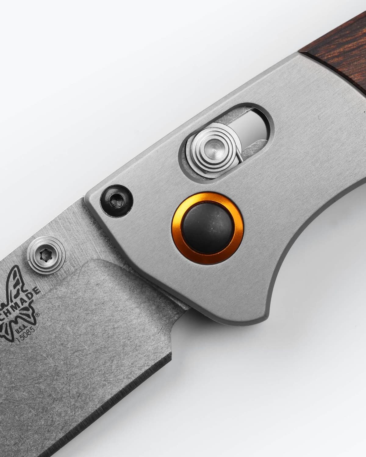 Benchmade 15085-2 Mini Crooked River Gray Aluminum & Wood S30V thumbnail 5