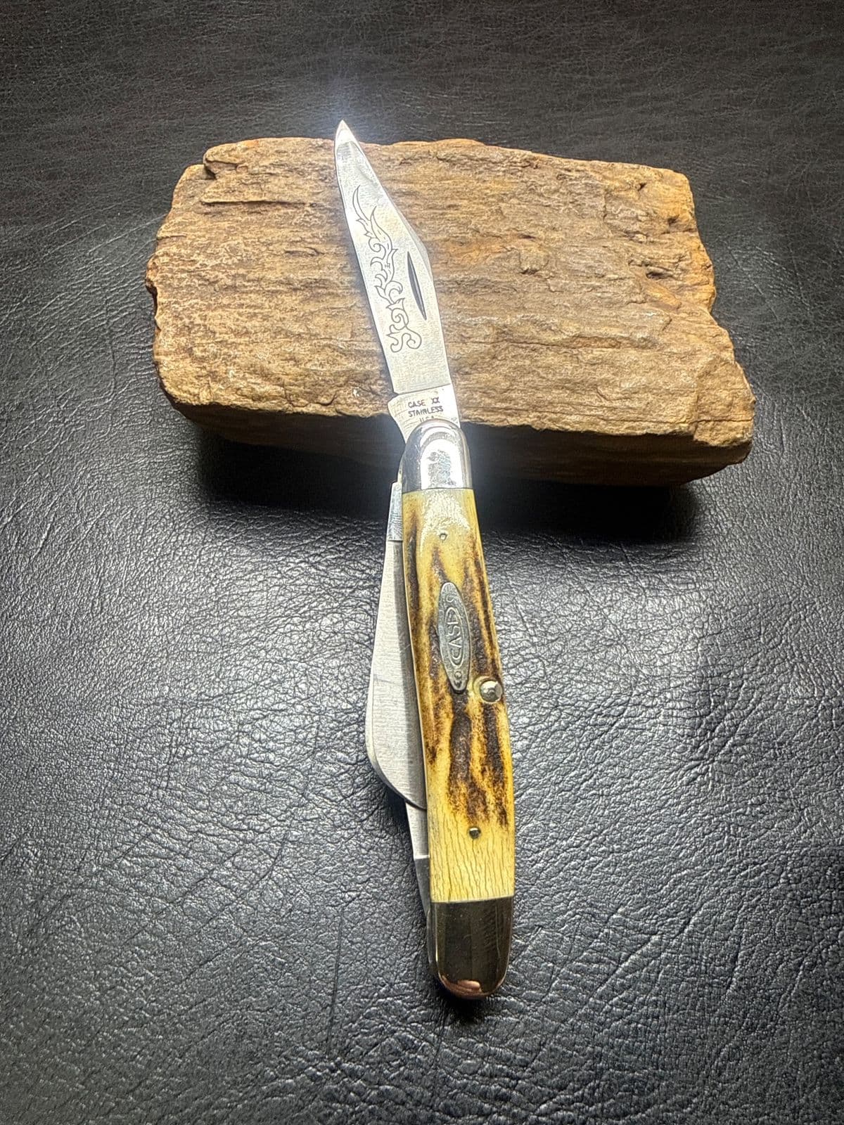 1977 Case XX 5347 HP SSP Blue Scroll Stag Stockman (3-Dot) thumbnail 2