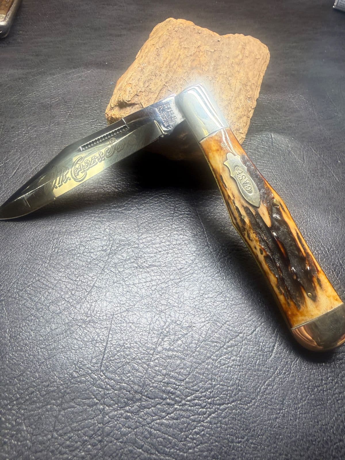 W.R. Case & Sons Tested XX 51050 SAB – 1991 Case Classic Stag Coke Bottle Folding Hunter thumbnail 2