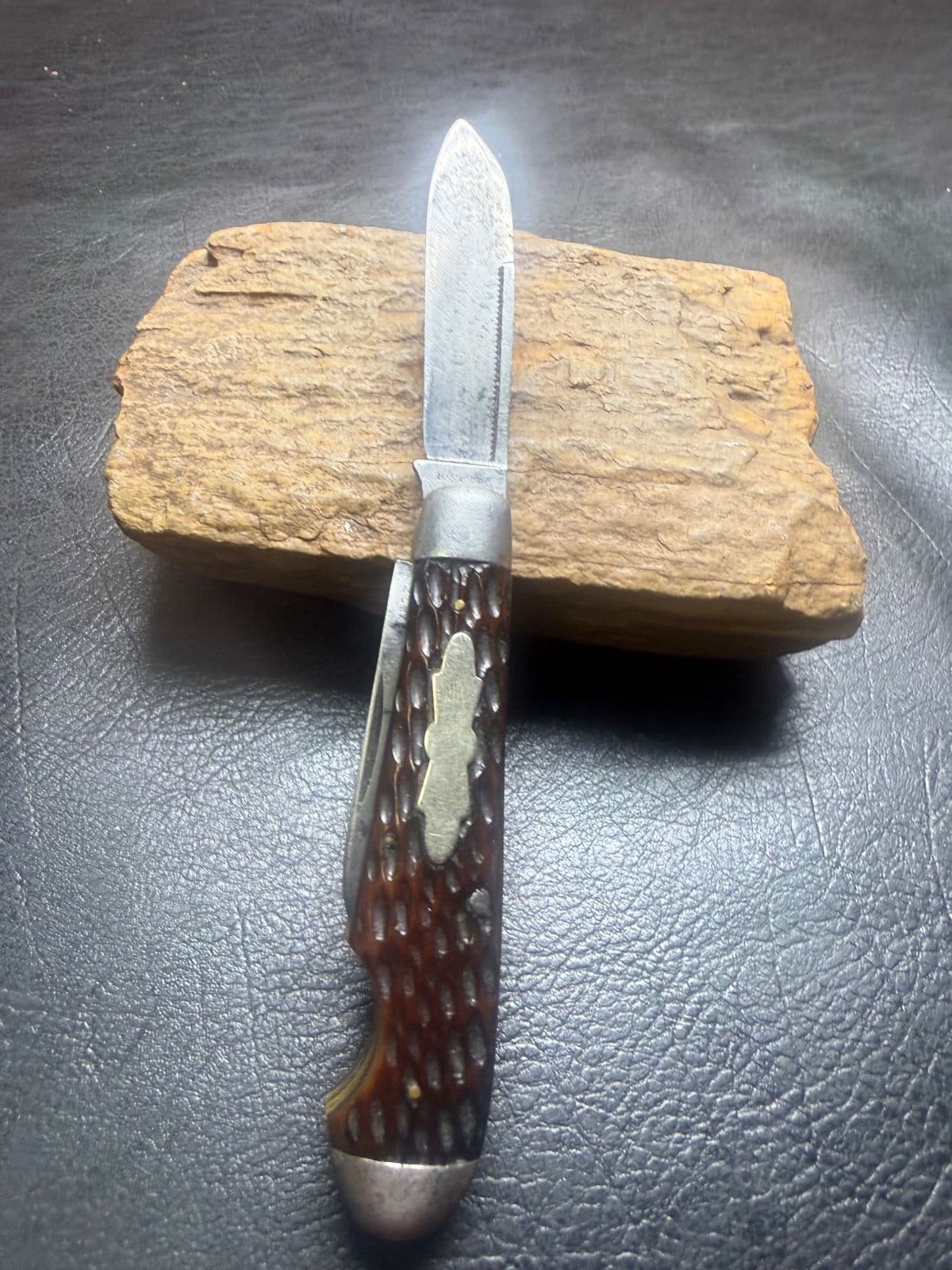 New York Knife Co. Hammer Brand 6030 Equal-End Jack - Jigged Bone, Pre-1931 thumbnail 2