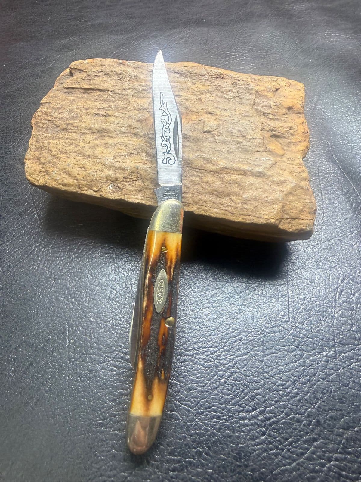 Case XX 52087 SSP Blue Scroll Stag Serpentine Jack - 1977 thumbnail 2