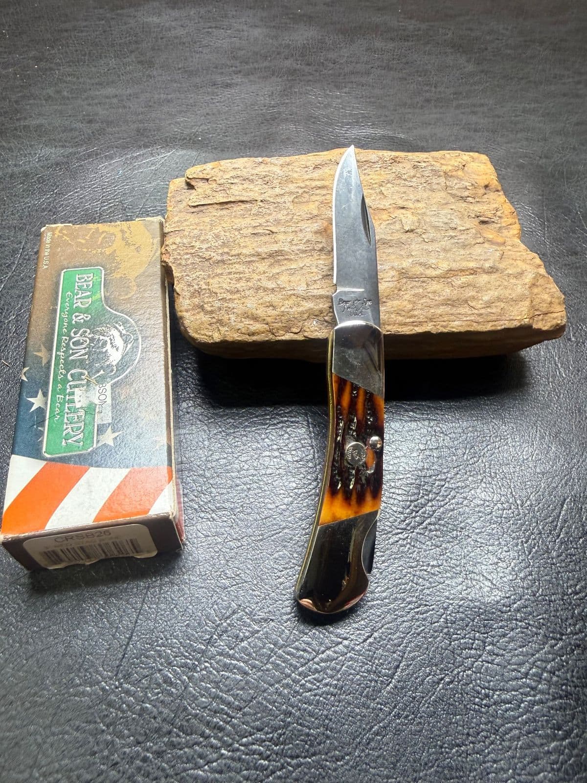 Bear & Son CRSB26 Stag Bone Lockback, 3", Like New in Box — image 1 of 1