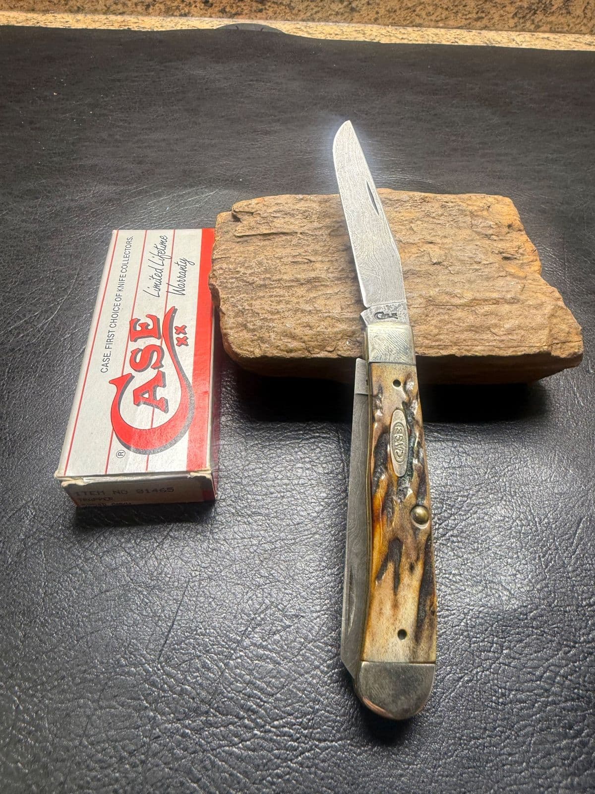 2015 Case XX 5254D Stag Damascus Trapper, With Box (Item 01465) — image 1 of 2