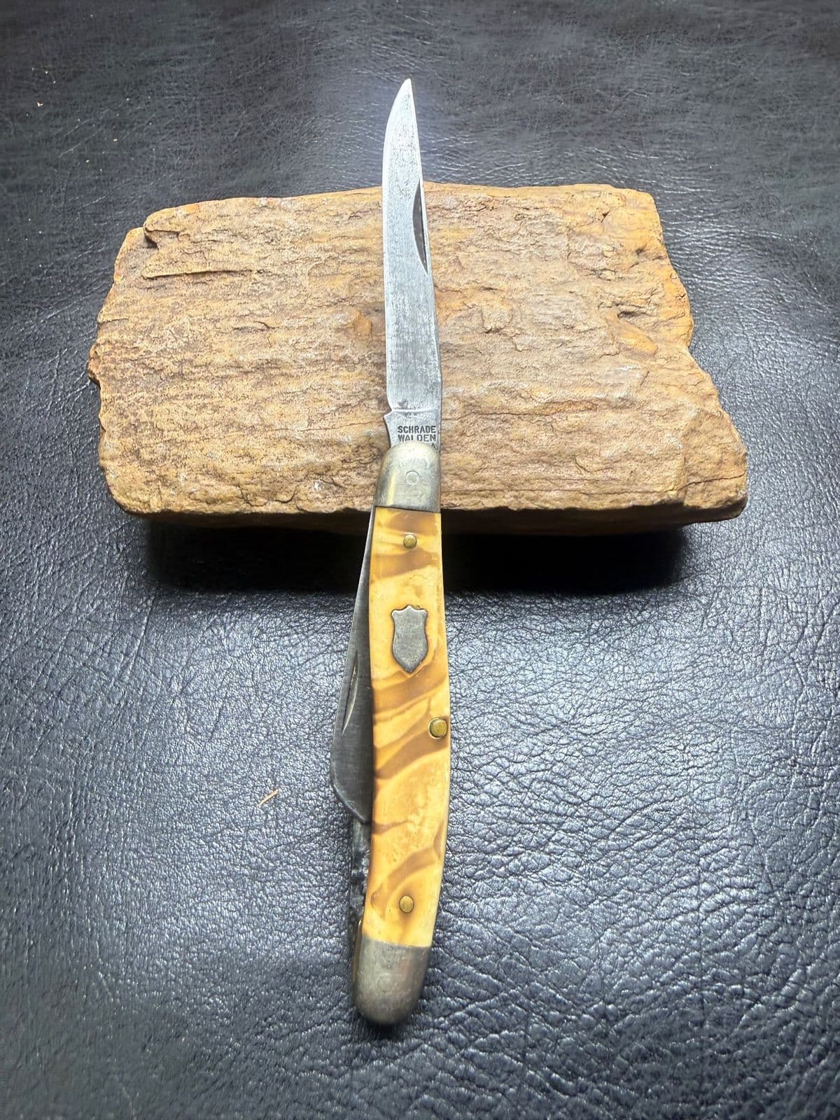 Schrade Walden 896K Stockman - Butter & Molasses K-Horn - Vintage thumbnail 2