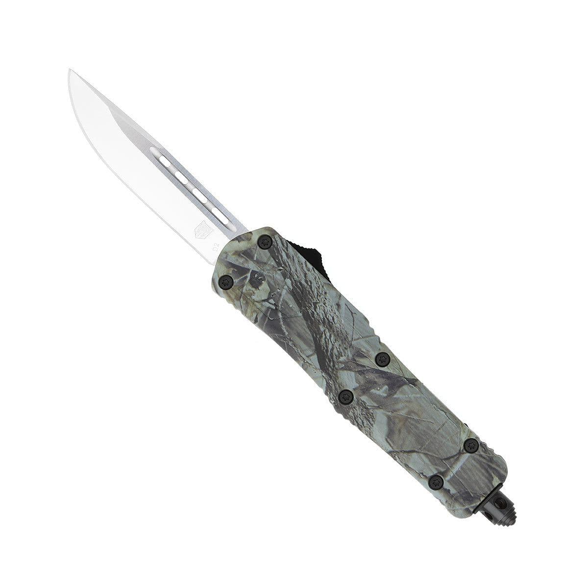 CobraTec Small FS-3 OTF Woodland Camo D2 Drop Point — image 1 of 3