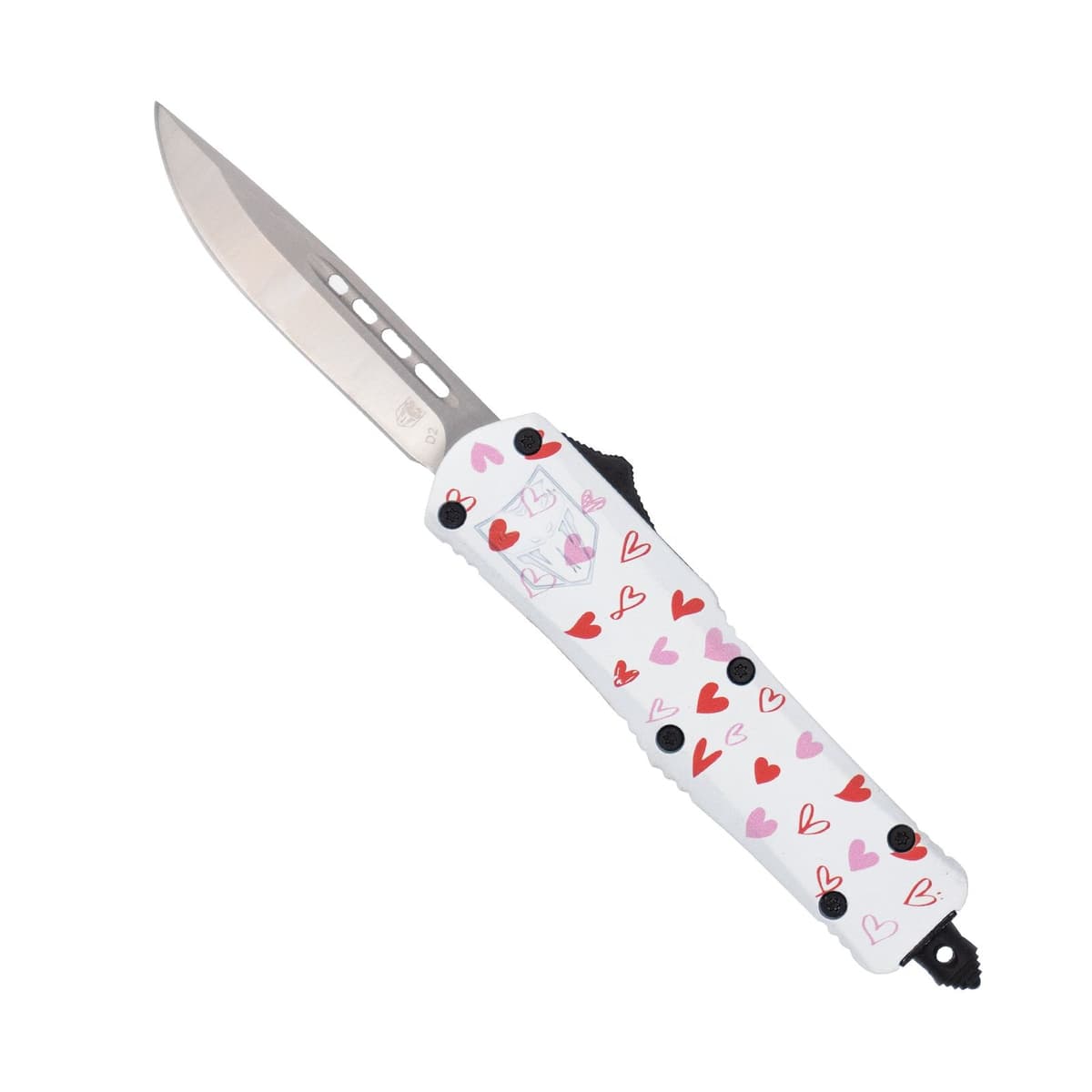 CobraTec Small FS-3 OTF White Love Warrior Cerakote D2 Drop Point thumbnail 2