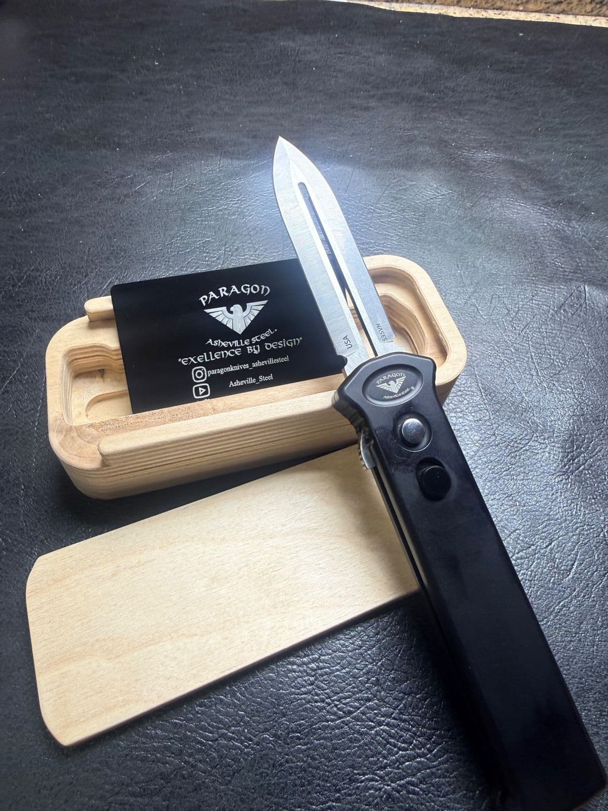 Paragon Para-X OTF Automatic Knife Black Aluminum (3.5" Satin) — image 1 of 2
