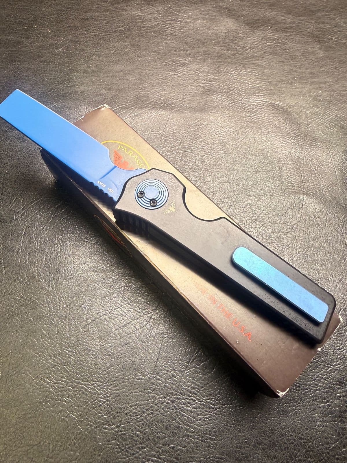 Paragon Krazor Gravity Knife Black Aluminum (4" Blue S35VN) - Pre-Owned thumbnail 2
