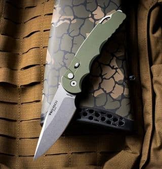 Pro-Tech TR-4 Automatic Knife – Green Aluminum, MagnaMax Stonewash (T4101-MM-GREEN) — image 1 of 1