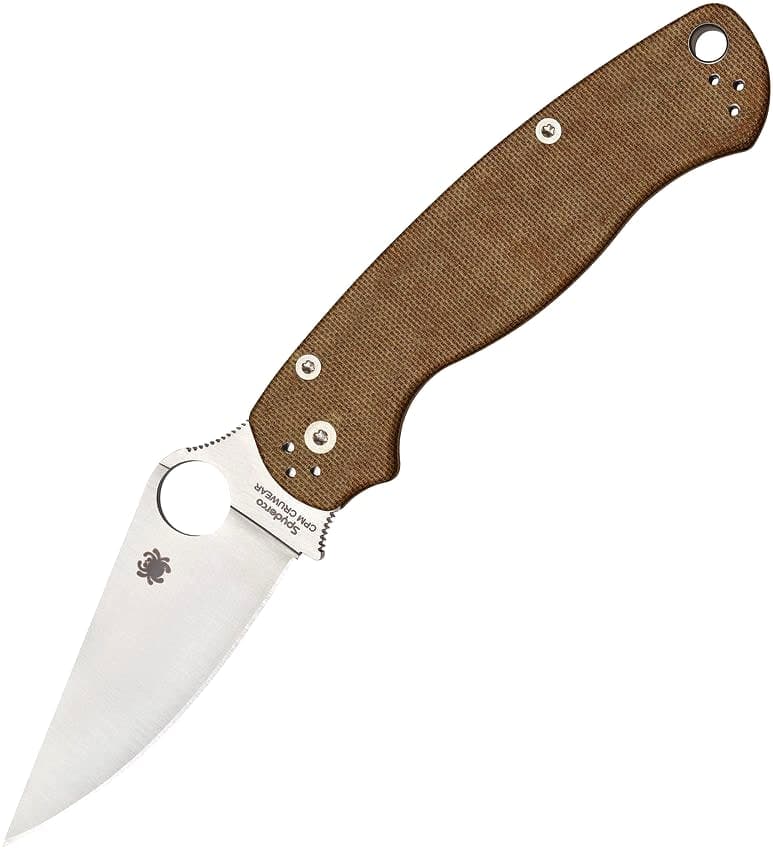 Spyderco Para Military 2 – CPM Cru-Wear Blade, Brown Canvas Micarta Handle (C81MPCW2) — image 1 of 2