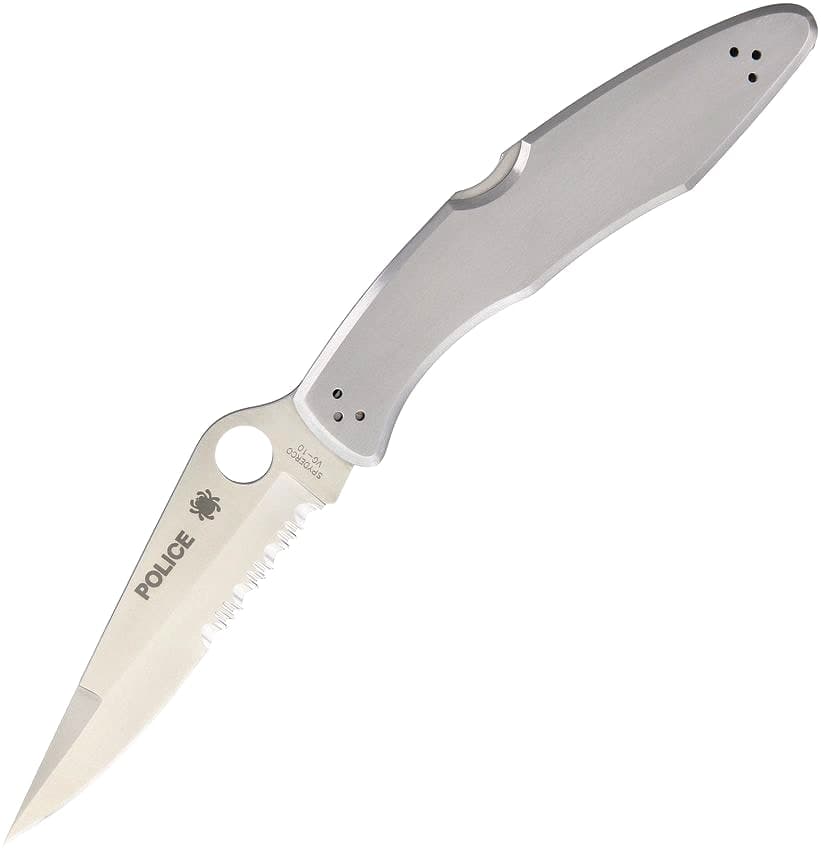 Spyderco Police Model, Stainless Steel Lockback, VG-10 Blade, Partially Serrated — image 1 of 1