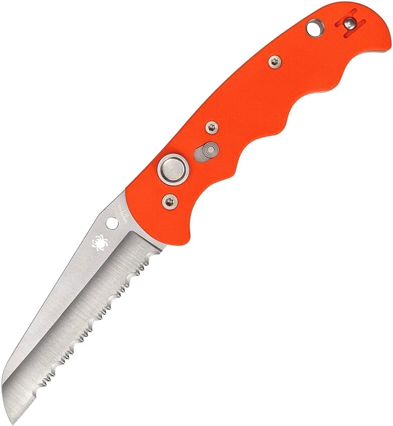 Spyderco Autonomy Auto, Button Lock, Orange G10, Serrated H-1 Blade — image 1 of 2