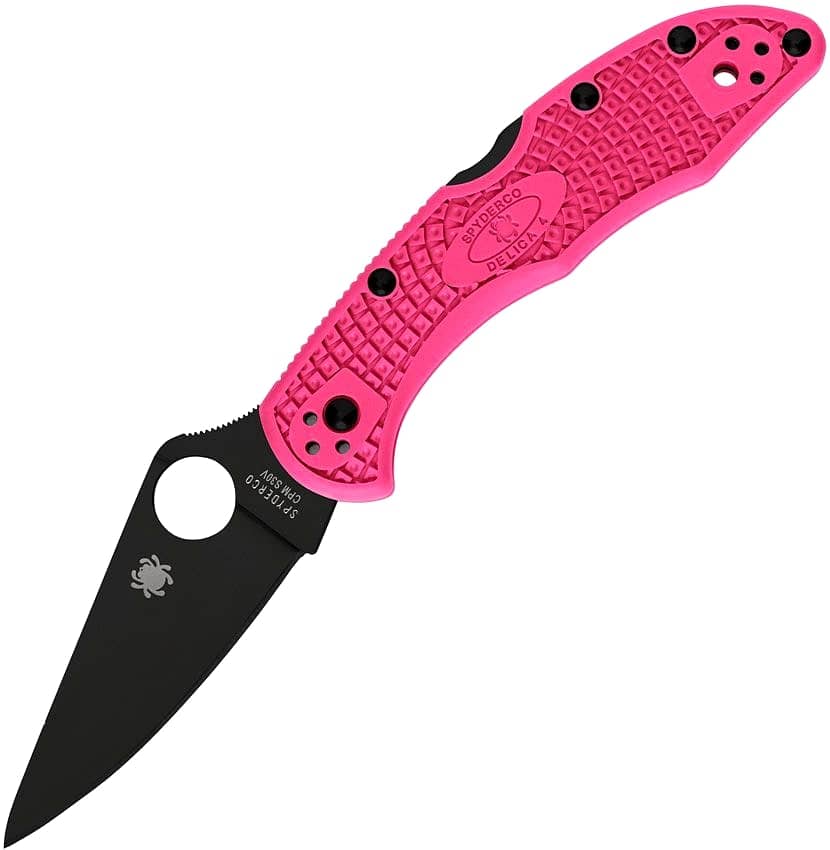 Spyderco Delica 4 Lightweight, Pink Heals Edition, CPM S30V (SC11FPPNS30VBK)