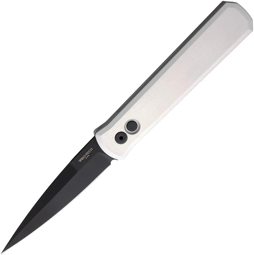 Pro-Tech Godfather Auto, Silver Handle, Button Lock, PTK921SILVER — image 1 of 2