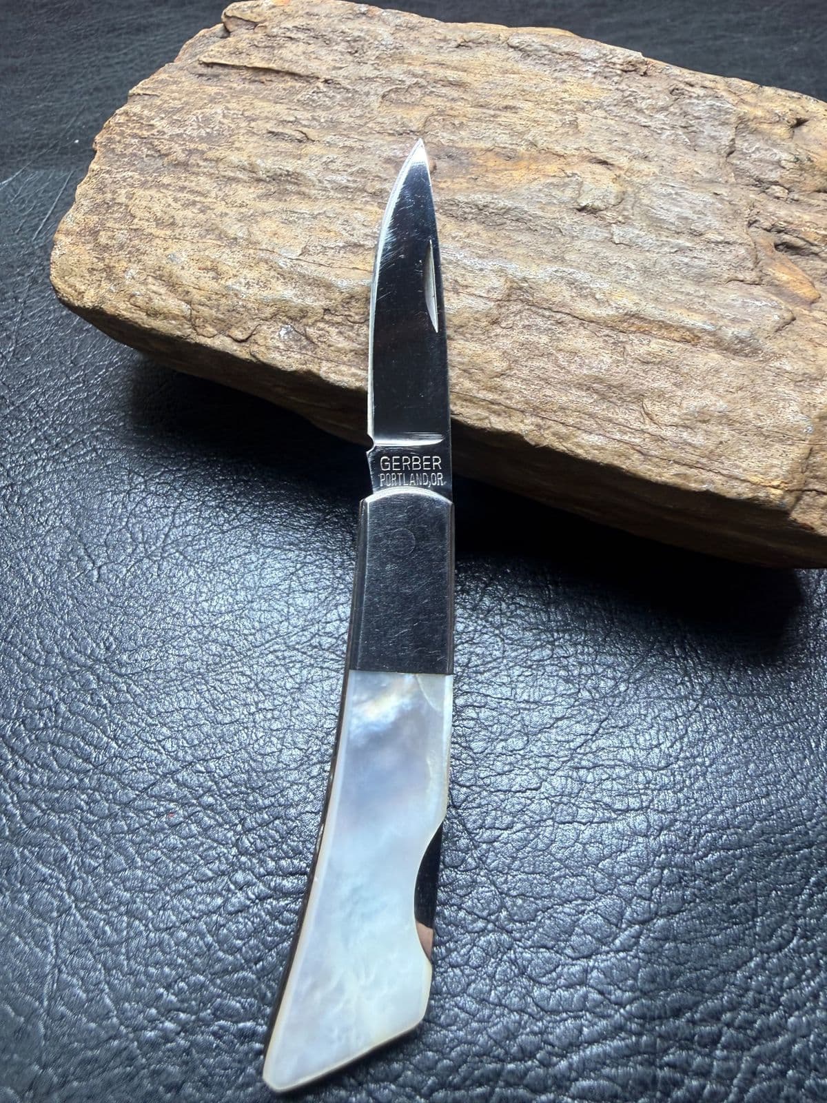 Gerber Silver Knight Mother of Pearl Lockback - Portland OR / Sakai Japan — image 1 of 2